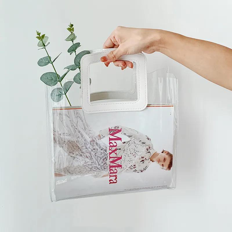 Elegant clear bags for presents with sturdy handles