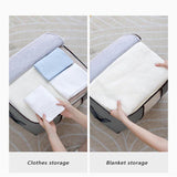 Grey non-woven fabric blanket storage bags with secure zippers for easy storage