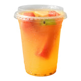 Disposable Plastic Cold Drink Cup with Lids Straws for Takeaway Beverage Use