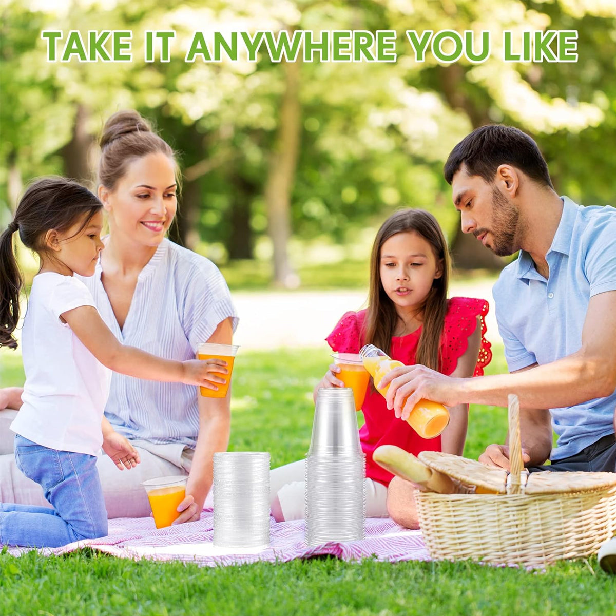 Disposable Plastic Cold Drink Cup with Lids Straws for Takeaway Beverage Use