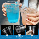 Disposable Plastic Cold Drink Cup with Lids Straws for Takeaway Beverage Use