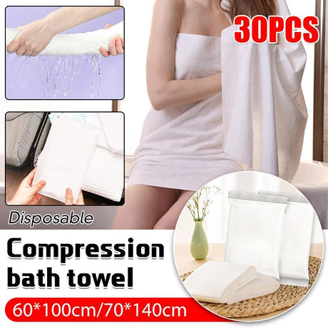 Convenient and portable compressed towels for travel and outdoor activities.
