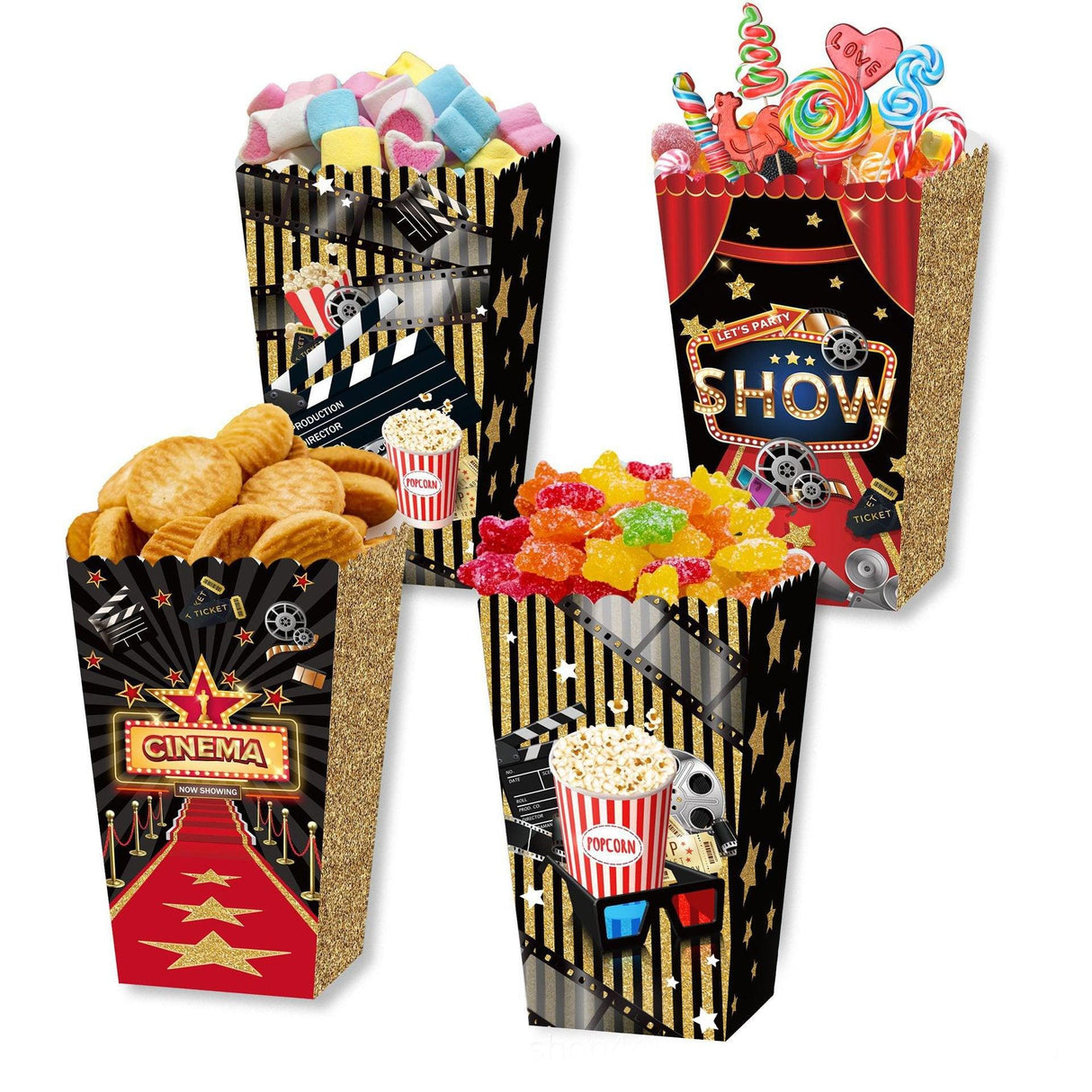 Convenient and Durable Popcorn Box Set for Movie Nights