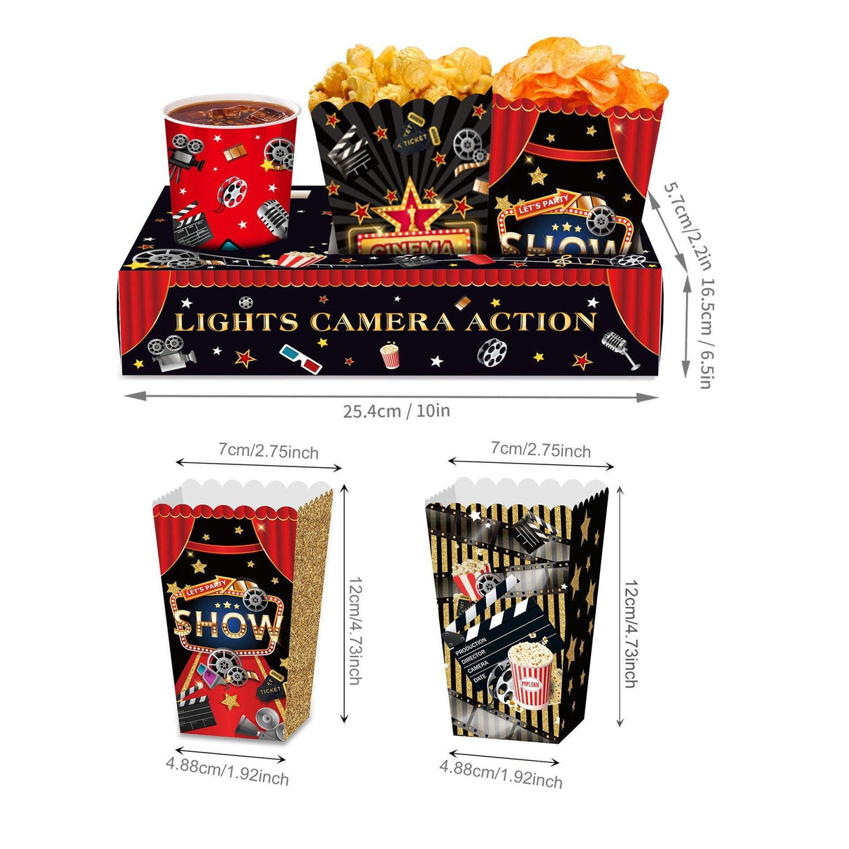 Convenient and Durable Popcorn Box Set for Movie Nights