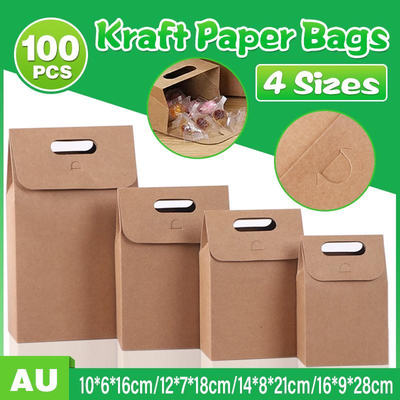 Eco-friendly brown paper bags with handles