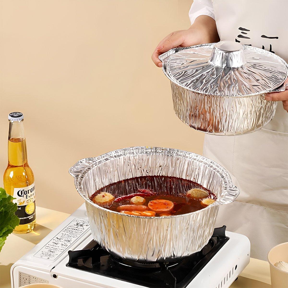 Convenient Cooking with Disposable Aluminum Foil Pot