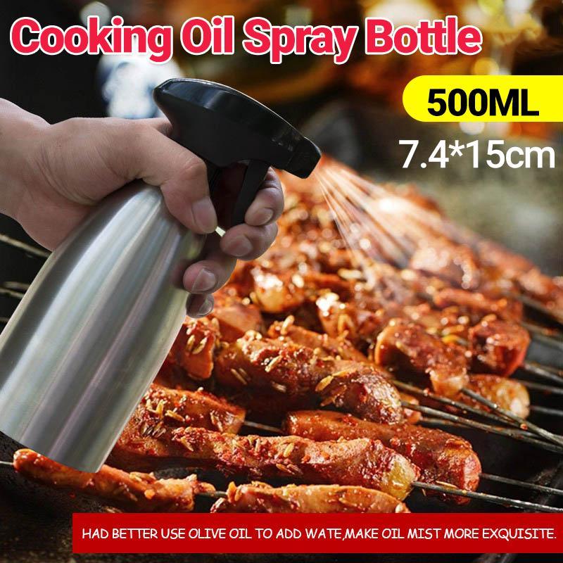 Cooking Oil Spray Bottle 1PC 500ML Stainless Steel - Discount Packaging Warehouse