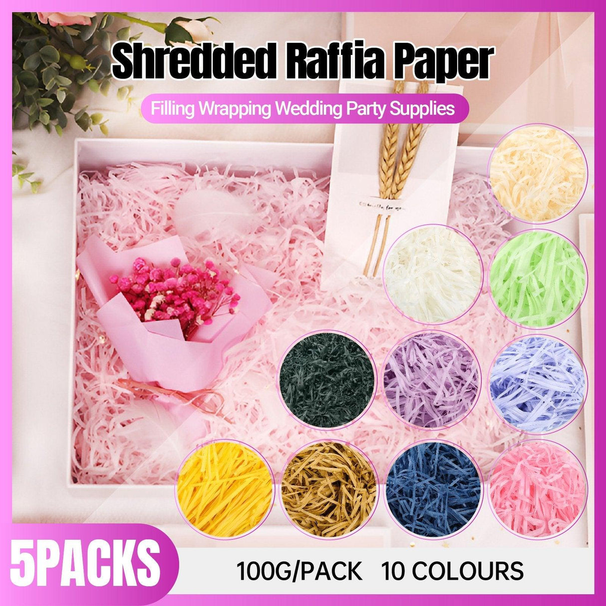 Crinkle Paper 5-Pack Shredded Paper Filler