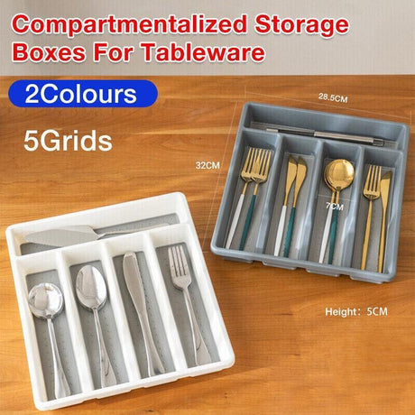 Cutlery Organizer 1PC 2Colours Kitchen Utensil Drawer Tray - Discount Packaging Warehouse