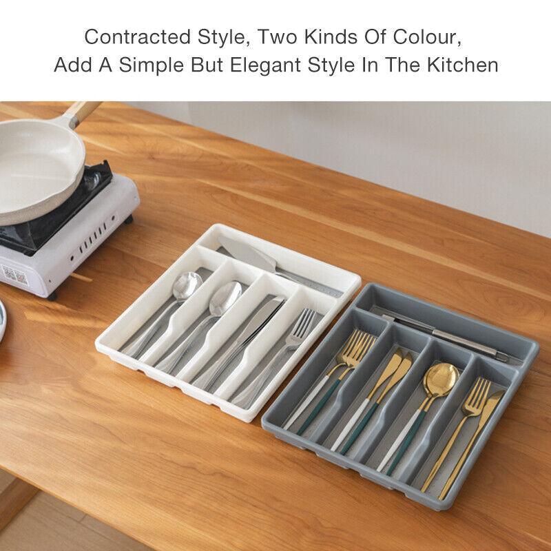 Cutlery Organizer 1PC 2Colours Kitchen Utensil Drawer Tray - Discount Packaging Warehouse