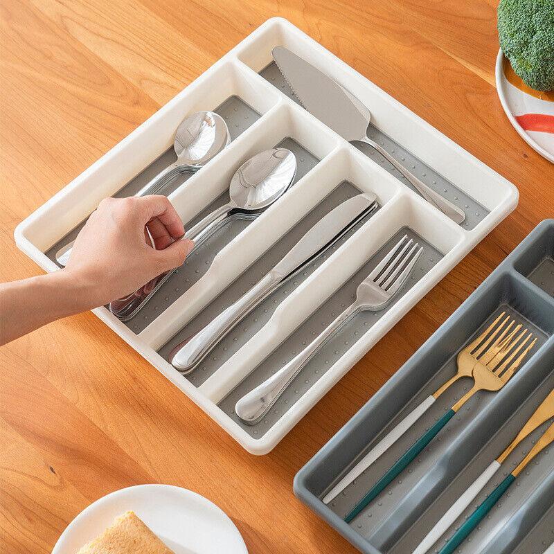 Cutlery Organizer 1PC 2Colours Kitchen Utensil Drawer Tray - Discount Packaging Warehouse