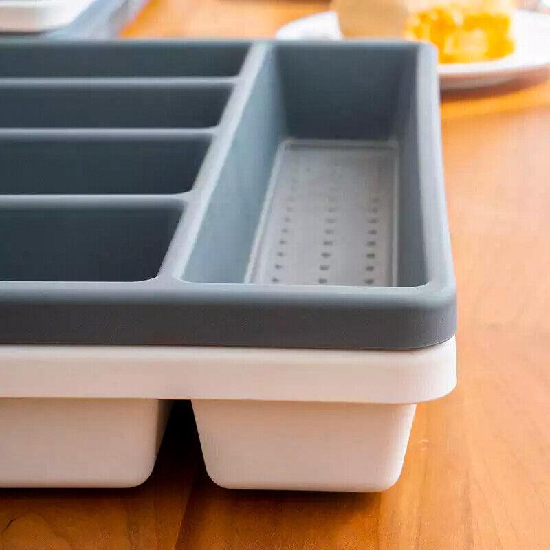 Cutlery Organizer 1PC 2Colours Kitchen Utensil Drawer Tray - Discount Packaging Warehouse