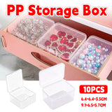 10PCS Mini Clear Plastic Storage Boxes Small Parts Organiser
