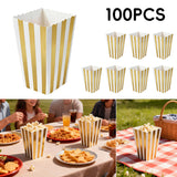 100PCS Popcorn Boxes Food Grade Disposable Snack Packaging