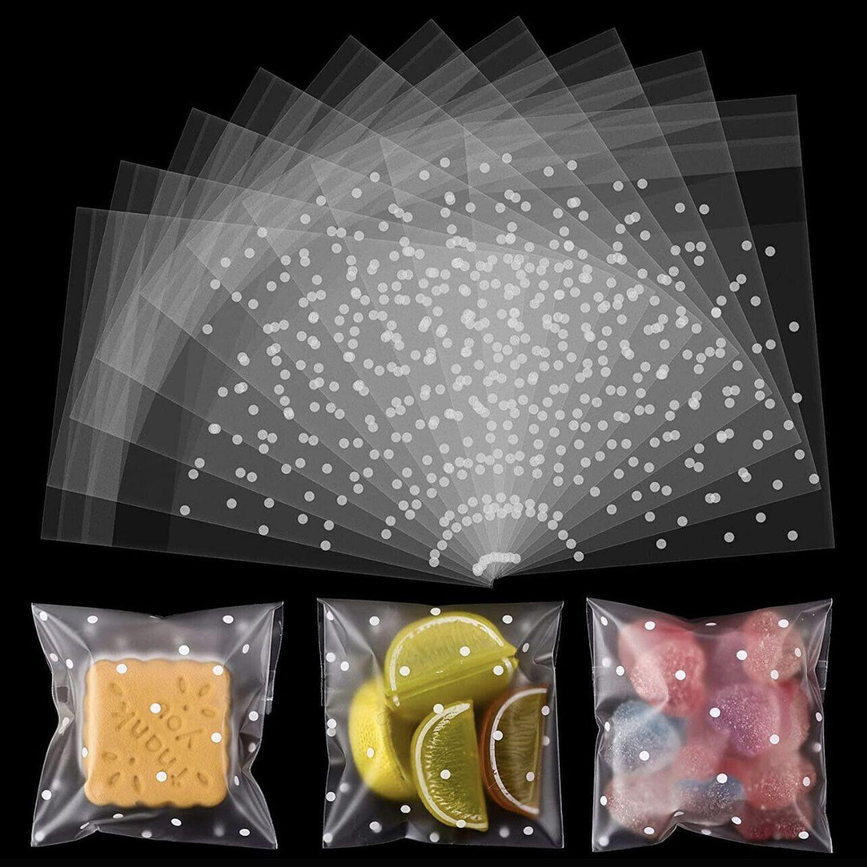 Dots Candy Packaging Bags 100PCS Self Adhesive Cookie Biscuit Gift Bags - Discount Packaging Warehouse