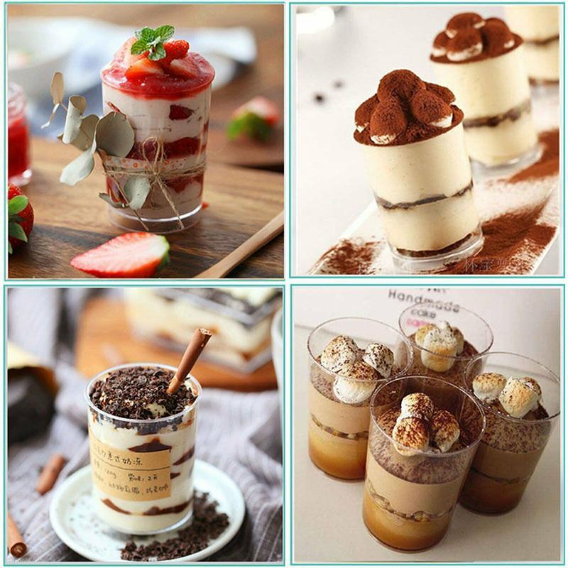 Elegant Mini Trifle Cups filled with colorful layered desserts.
