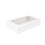 50PCS Kraft Cake Boxes with Clear Window Large Capacity Food-Grade Packaging