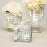Sparkling diamond mesh ribbon used in a craft project
