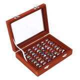 Elegant ring display box with clear glass lid and velvet interior