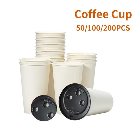 High-quality disposable coffee cups and lids for convenient beverage service.