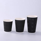 Stack of Disposable Coffee Cups ready for morning coffee rush