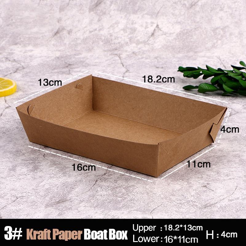 Disposable Kraft Food Trays 500PCS 5Sizes Takeaway Container - Discount Packaging Warehouse