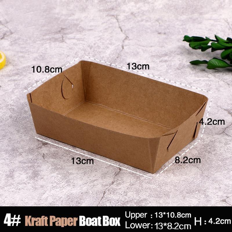Disposable Kraft Food Trays 500PCS 5Sizes Takeaway Container - Discount Packaging Warehouse