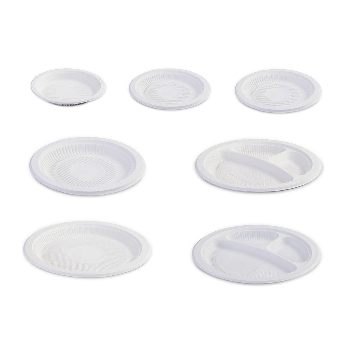 Disposable Plates 100PCS Corn Starch Degradable for Parties and Events