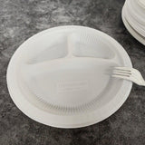 Disposable Plates 100PCS Corn Starch Degradable for Parties and Events