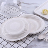 Disposable Plates 100PCS Corn Starch Degradable for Parties and Events