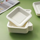 Disposable Trays 100PCS Sugarcane Pulp Square and Rectangle for Parties and Events