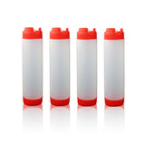 Double-Ended Sauce Dispenser Bottles 4PCS 3Colours 16Oz PE/PP Large Capacity - Discount Packaging Warehouse