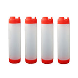 Double-Ended Sauce Dispenser Bottles 4PCS 3Colours 16Oz PE/PP Large Capacity - Discount Packaging Warehouse