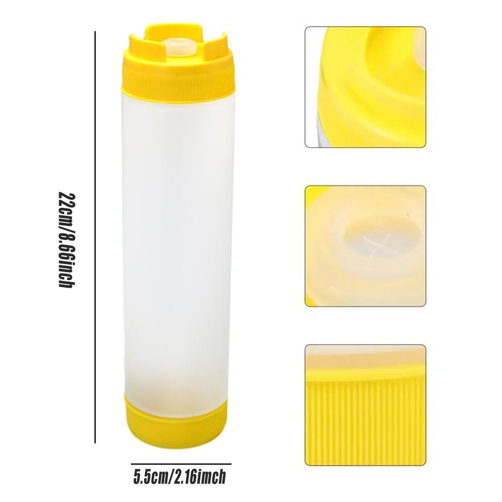 Double-Ended Sauce Dispenser Bottles 4PCS 3Colours 16Oz PE/PP Large Capacity - Discount Packaging Warehouse