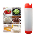 Double-Ended Sauce Dispenser Bottles 4PCS 3Colours 16Oz PE/PP Large Capacity - Discount Packaging Warehouse