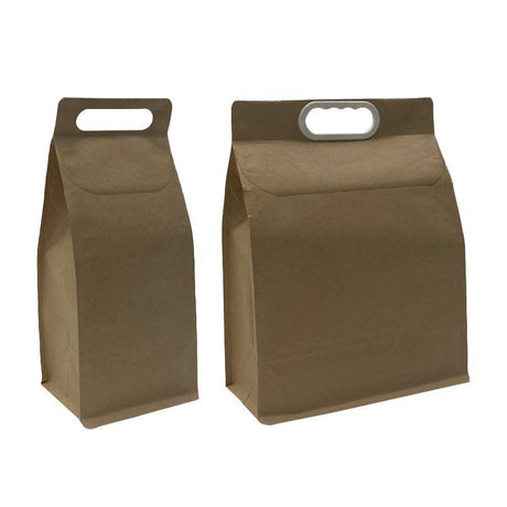 Durable takeaway packaging paper bags with reinforced handles