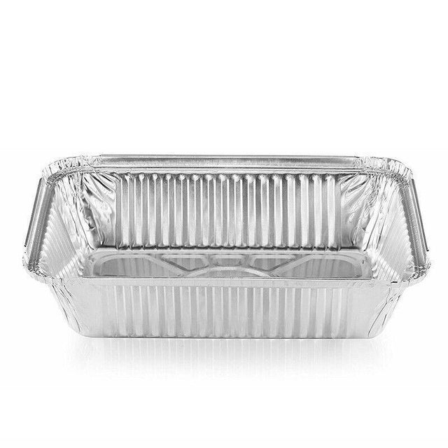 A selection of food items served on high-quality aluminium foil plates, showcasing their durability and versatility.