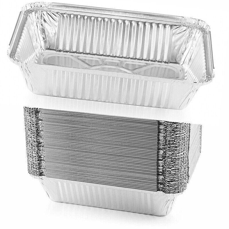 A selection of food items served on high-quality aluminium foil plates, showcasing their durability and versatility.