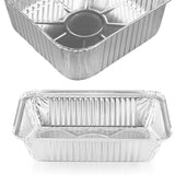 A selection of food items served on high-quality aluminium foil plates, showcasing their durability and versatility.