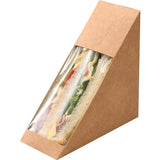 Kraft Paper Sandwich Wedge with Clear Window 250PCS 12*12*6.5cm Kraft Paper - Discount Packaging Warehouse