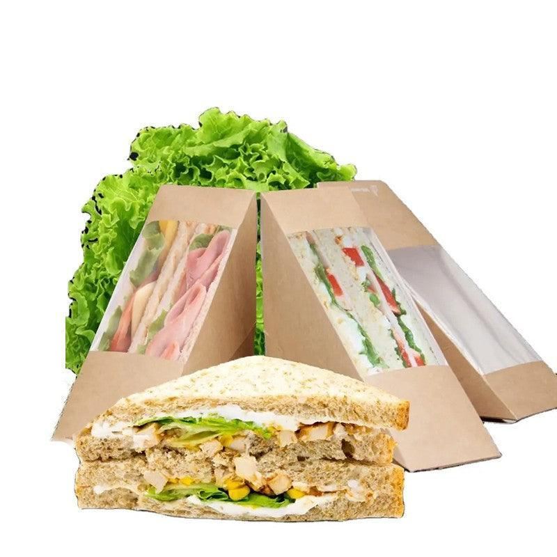Durable Kraft Paper Sandwich Container with Clear Window - 250PCS ...