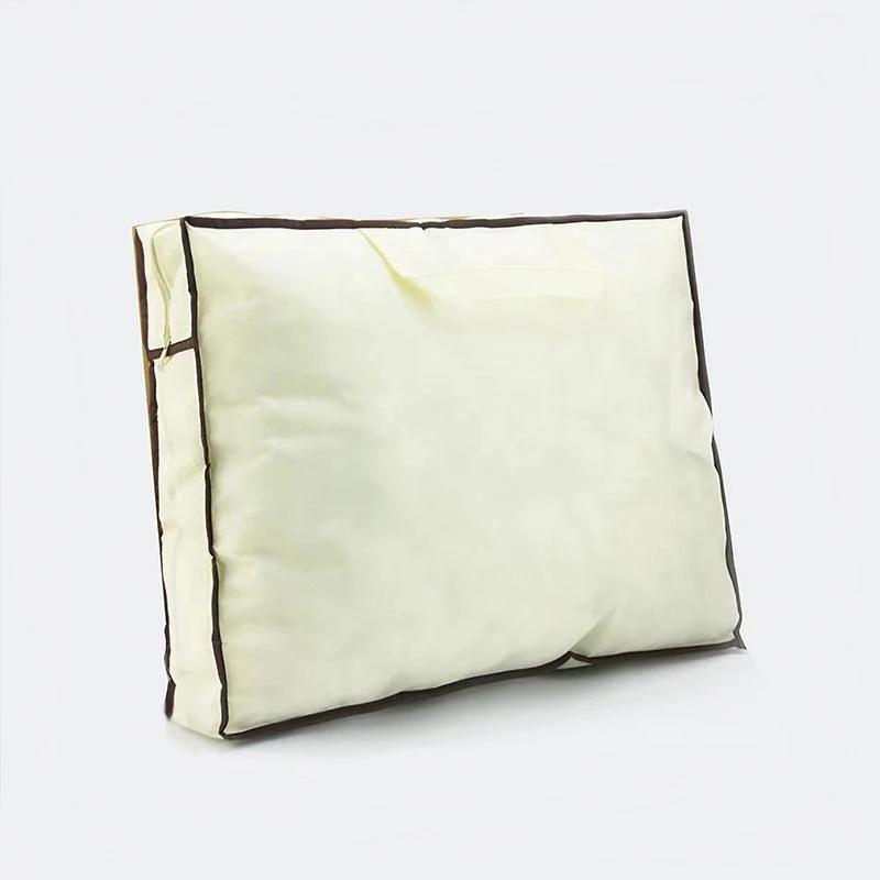 Beige non-woven fabric blanket storage bags with clear PVC