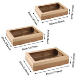 10PCS Kraft Paper Lunch Boxes Food Grade Disposable Bento Packaging