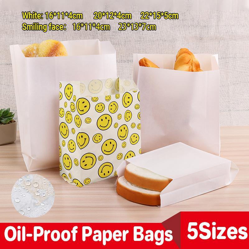 Eco-friendly paper lunch bags in natural white color