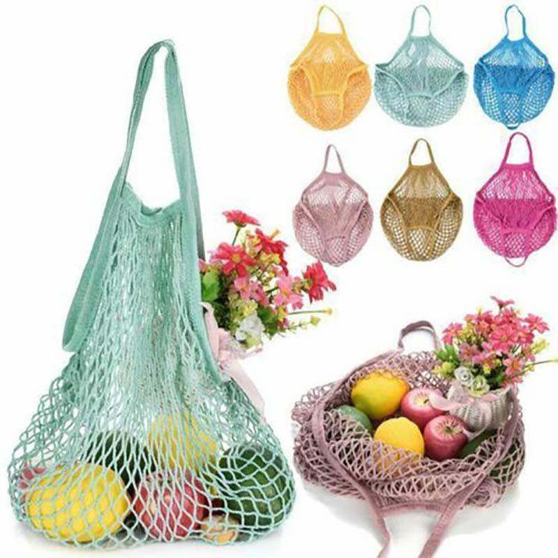 Eco-friendly reusable fruit and veg bags with drawstring closures