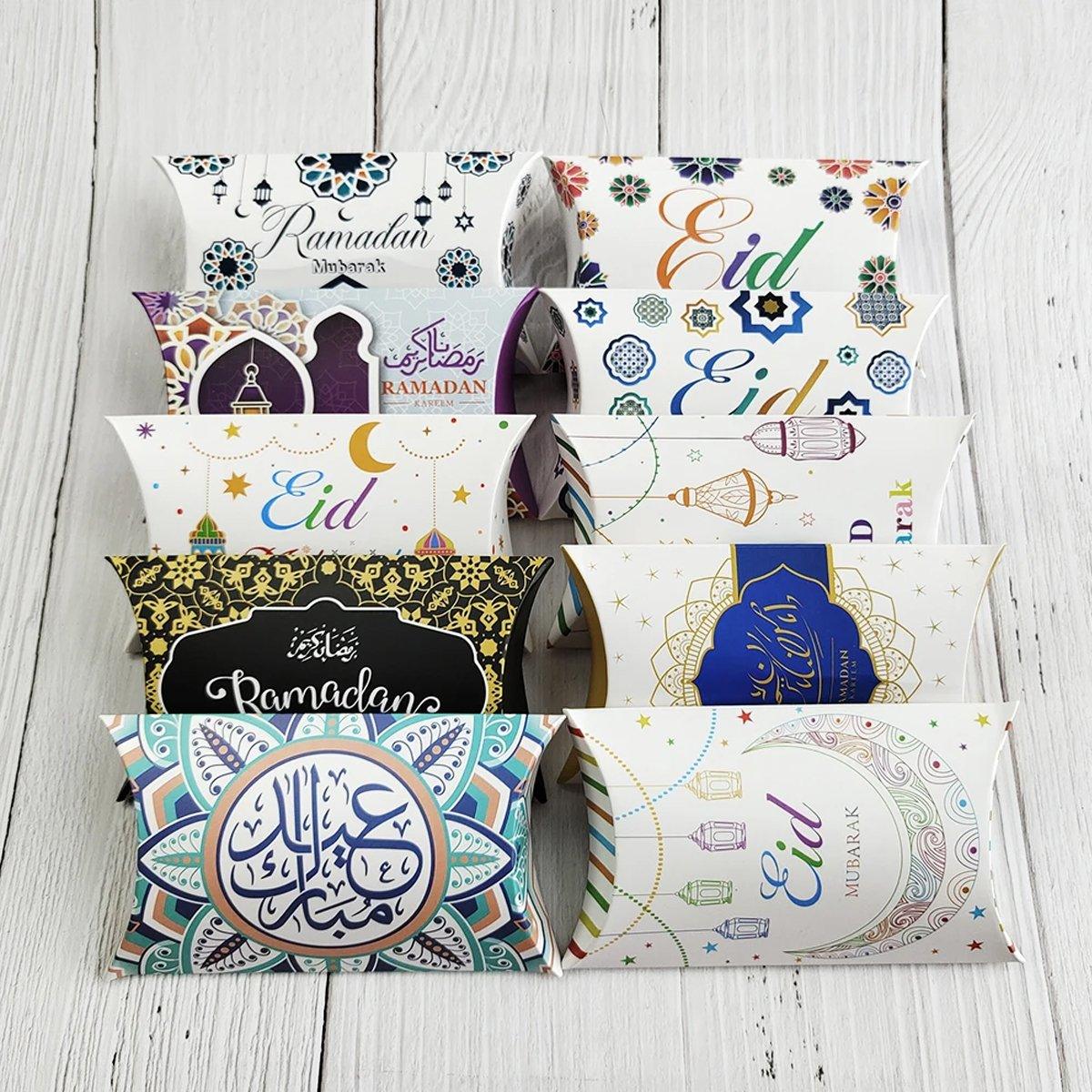 Eid Mubarak Pillow Box 50PCS High-Quality Cardstock