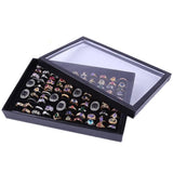 Jewelry Display Box with Clear Lid 1PC 100-Slot Black - Discount Packaging Warehouse