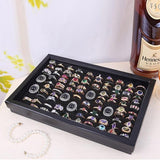 Jewelry Display Box with Clear Lid 1PC 100-Slot Black - Discount Packaging Warehouse