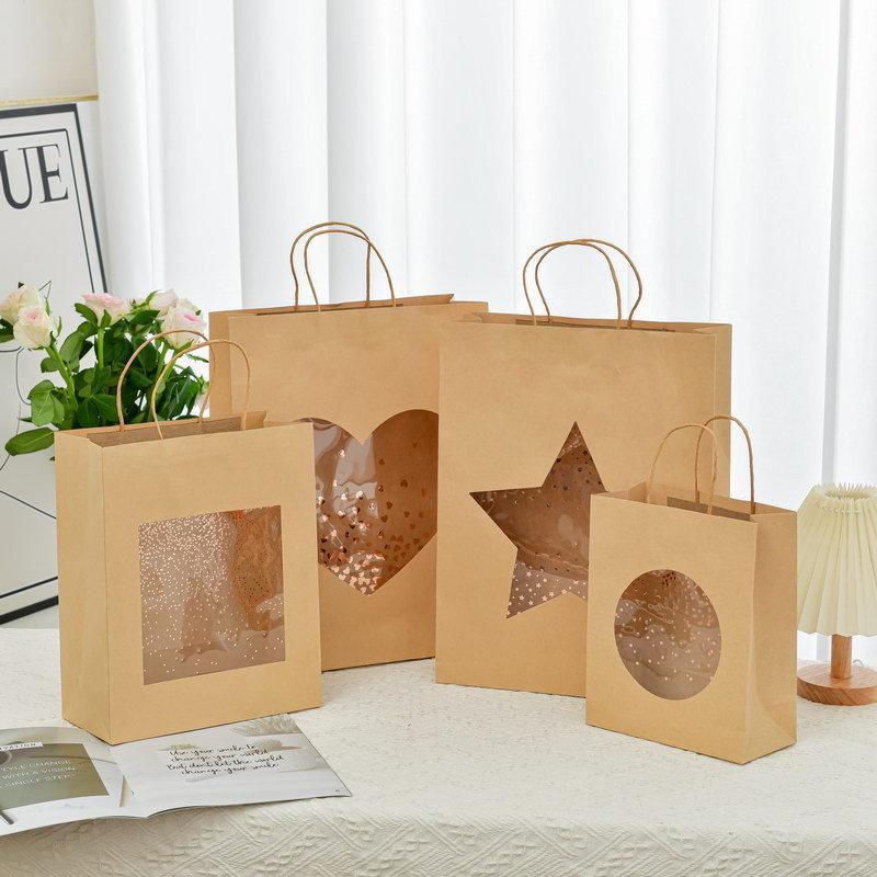 Elegant Kraft Paper Window Gift Bag for Any Occasion