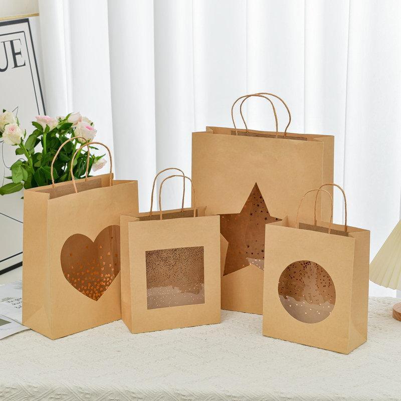 Elegant Kraft Paper Window Gift Bag for Any Occasion